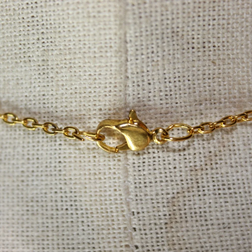 Cross Pendant Necklace 17 Inch Gold Tone Minimalist Religious Jewelry Charm
